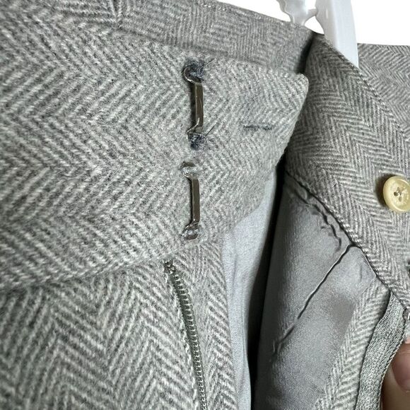 Lauren Ralph Lauren Wool Blend Herringbone Gray Trousers Size 18W - Picture 11 of 15